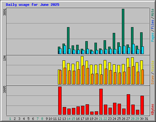 Daily usage for June 2025
